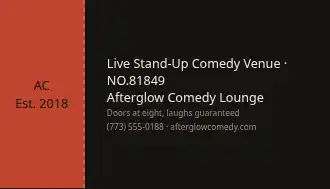 Afterglow Comedy Lounge — Music & Entertainment template