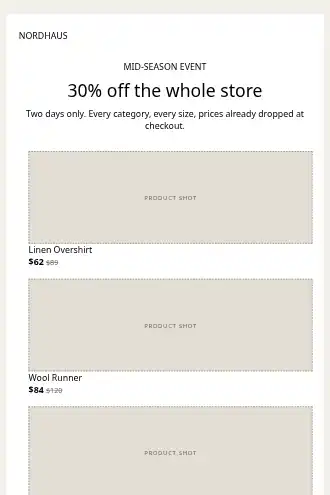 NORDHAUS — Promotional / Sale — Promotions & Sales template