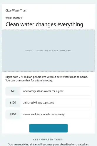 CleanWater Trust — Donation Appeal — Fundraising template