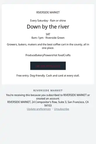 RIVERSIDE MARKET — Market Day — Promotions & Sales template