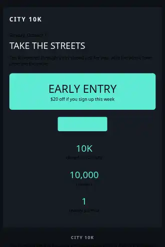 CITY 10K — Community Event — Win-back & Cart template