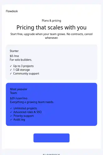 Flowdesk — Pricing — Pricing template