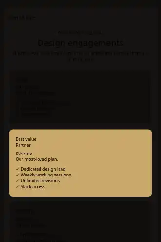 North & Pine — Pricing — Pricing template