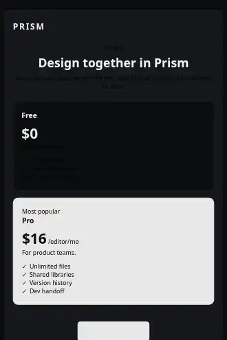 Prism — Pricing — Pricing html5 email template