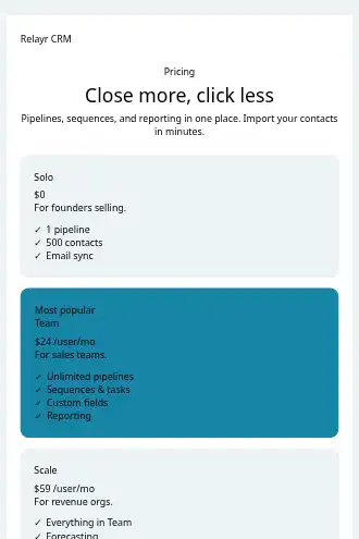 Relayr CRM — Pricing — Pricing html5 email template