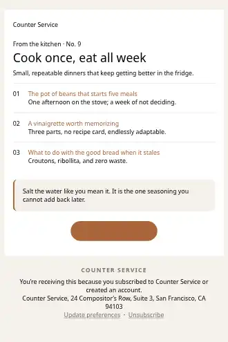 Counter Service — Newsletter — Newsletters & Digests template