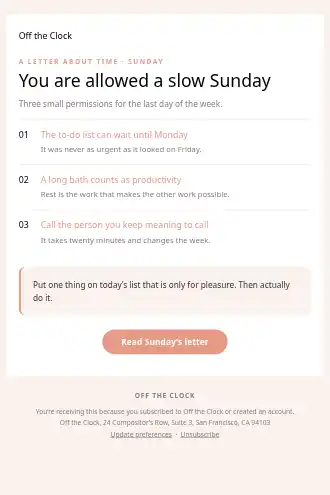 Off the Clock — Newsletter — Newsletters & Digests html5 email template