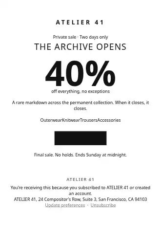 ATELIER 41 — Sale — Promotions & Sales html5 email template