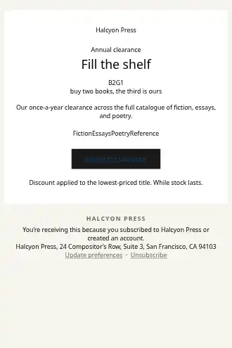 Halcyon Press — Sale — Promotions & Sales html5 email template