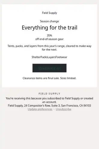 Field Supply — Sale — Promotions & Sales html5 email template