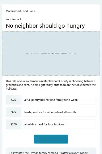 Maplewood Food Bank — Fall Appeal — Fundraising template