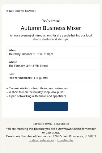 Downtown Chamber — Autumn Mixer — Events & Invites template