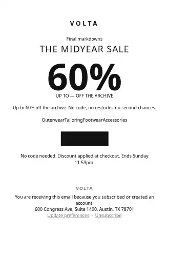 VOLTA — Seasonal Sale — Promotions & Sales html5 email template