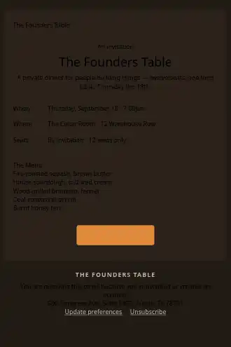 The Founders Table — Event Invite — Events & Invites html5 email template