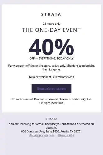 STRATA — Promotional / Flash Sale — Promotions & Sales html5 email template