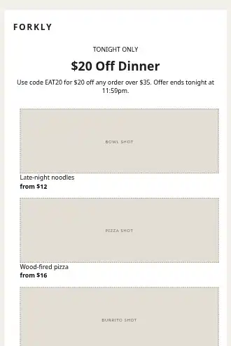 Forkly — Food Delivery promo — Promotions & Sales html5 email template