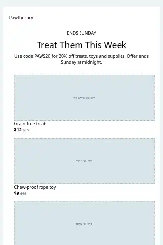 Pawthecary — Pet Supplies promo — Promotions & Sales html5 email template