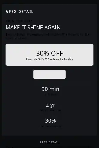 Apex Detail — Auto / Detailing promo — Win-back & Cart html5 email template