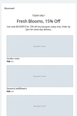 Bloomwell — Florist promo — Promotions & Sales html5 email template