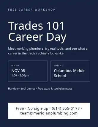 Trades 101 Career Day — Community & Events template