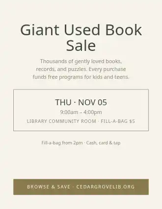 Giant Used Book Sale — Community & Events flyer template