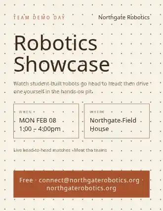Robotics Showcase — Community & Events flyer template