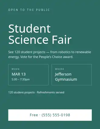 Student Science Fair — Community & Events flyer template