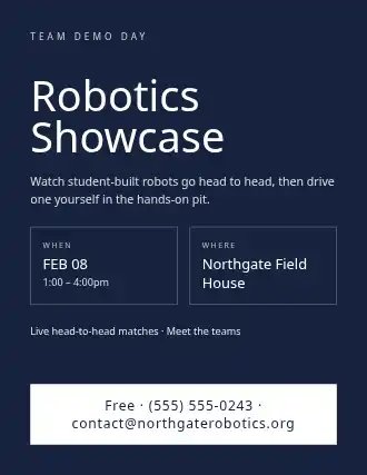 Robotics Showcase — Community & Events flyer template