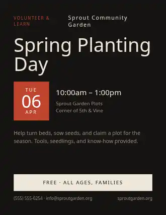 Spring Planting Day — Community & Events flyer template