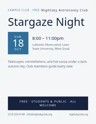Stargaze Night — Community & Events flyer template