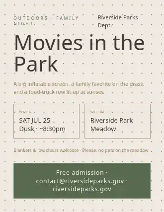 Movies in the Park — Community & Events flyer template