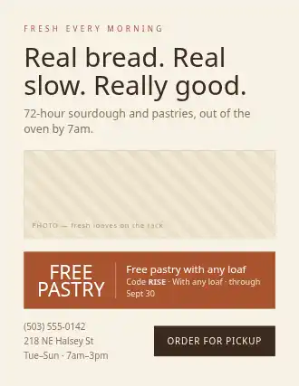Rise & Crumb — Business Promo template