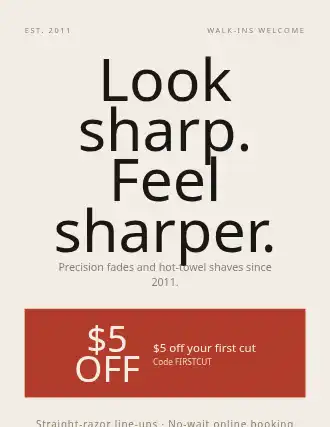 The Sharp Fade — Business Promo flyer template