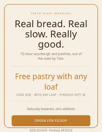 Rise & Crumb — Business Promo flyer template