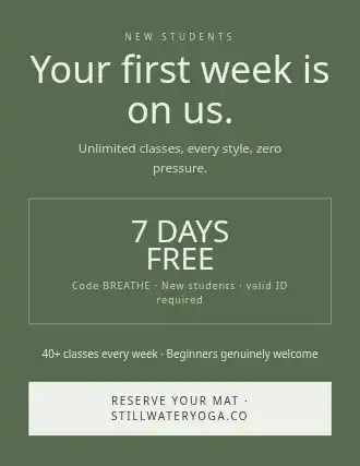 Stillwater Yoga — Business Promo flyer template