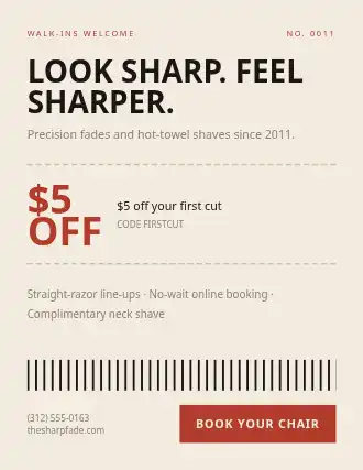 The Sharp Fade — Business Promo flyer template