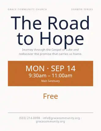 The Road to Hope — Church Events template