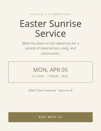 Easter Sunrise Service — Church Events flyer template
