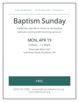 Baptism Sunday — Church Events template