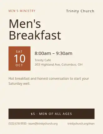 Men's Breakfast — Church Events template