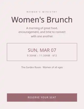 Women's Brunch — Church Events flyer template