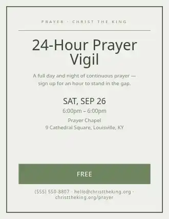 24-Hour Prayer Vigil — Church Events flyer template
