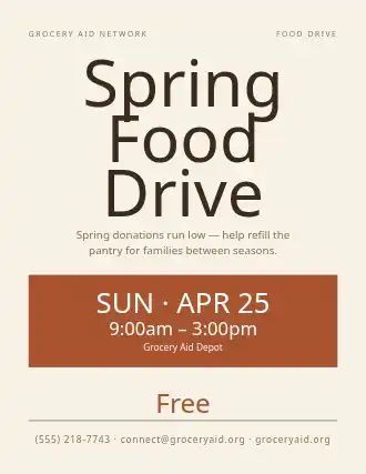 Spring Food Drive — Drives flyer template
