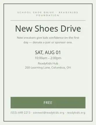 New Shoes Drive — Drives flyer template