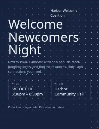 Welcome Newcomers Night — Outreach template