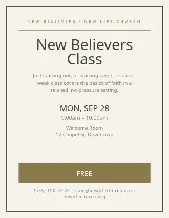 New Believers Class — Studies template
