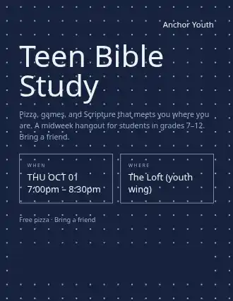 Teen Bible Study — Studies flyer template
