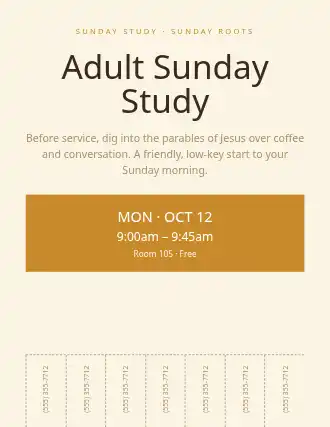 Adult Sunday Study — Studies flyer template