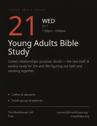 Young Adults Bible Study — Studies flyer template