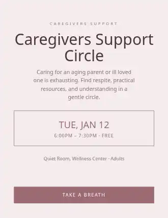 Caregivers Support Circle — Studies flyer template